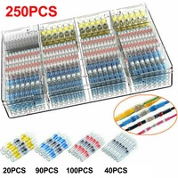 250Pcs Practical Electrical Waterproof Seal Heat Shrink Butt Terminals Solder Sleeve Wire Connectors Dropshipping