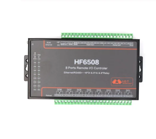 Smart Home HF6508 Industrial 8 DI 8 DO 8 Way IO Controller Ethernet RS485 8CH Remote Relay Ethernet Remote Controller