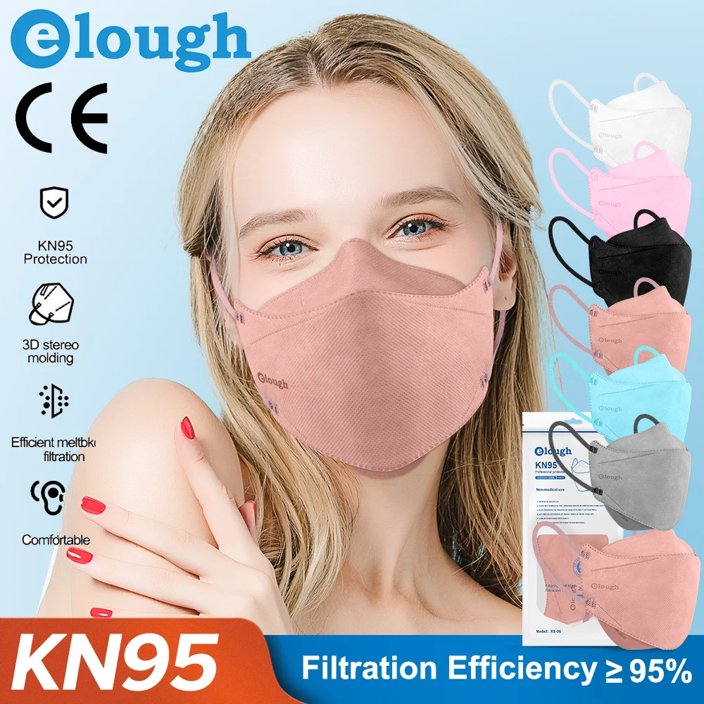 Elough mascarillas fpp2 masks 10-100PCS 4 ply respiratory mask fpp2mask ffp2mask kn95 face mask mascarilla fpp2 homologada