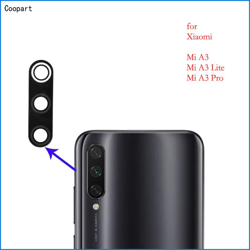 2pcs/lot New Rear Camera Lens Back Camera Glass Lens for Xiaomi Mi A1 A2 A3/ A2 Lite / A3 Lite/ A3 pro with sticker