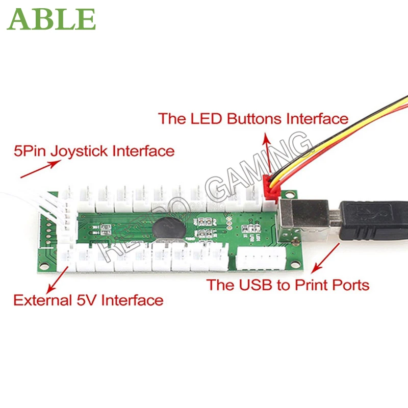 2 Player LED Arcade DIY Kits USB Encoder for  PC Joystick LED push bottons Switch for Raspberry Pi 4 Model Project