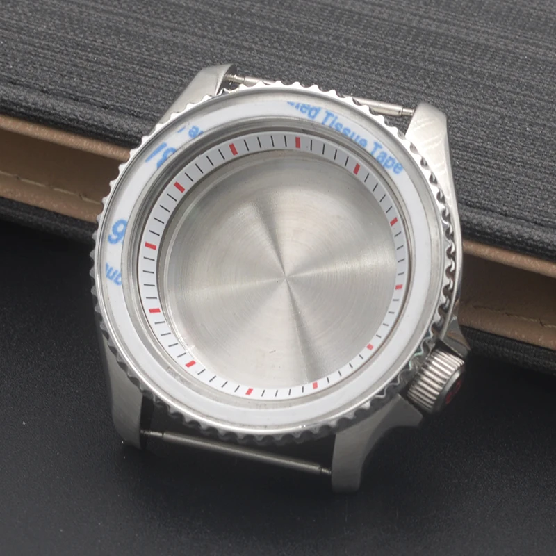 SKX Chapter Ring DIY NH35 Bezel Insert Watch Case NH35 Case Fit japan 7S26 NH35 NH36 Movement Multiple With Red \'S\' Crown