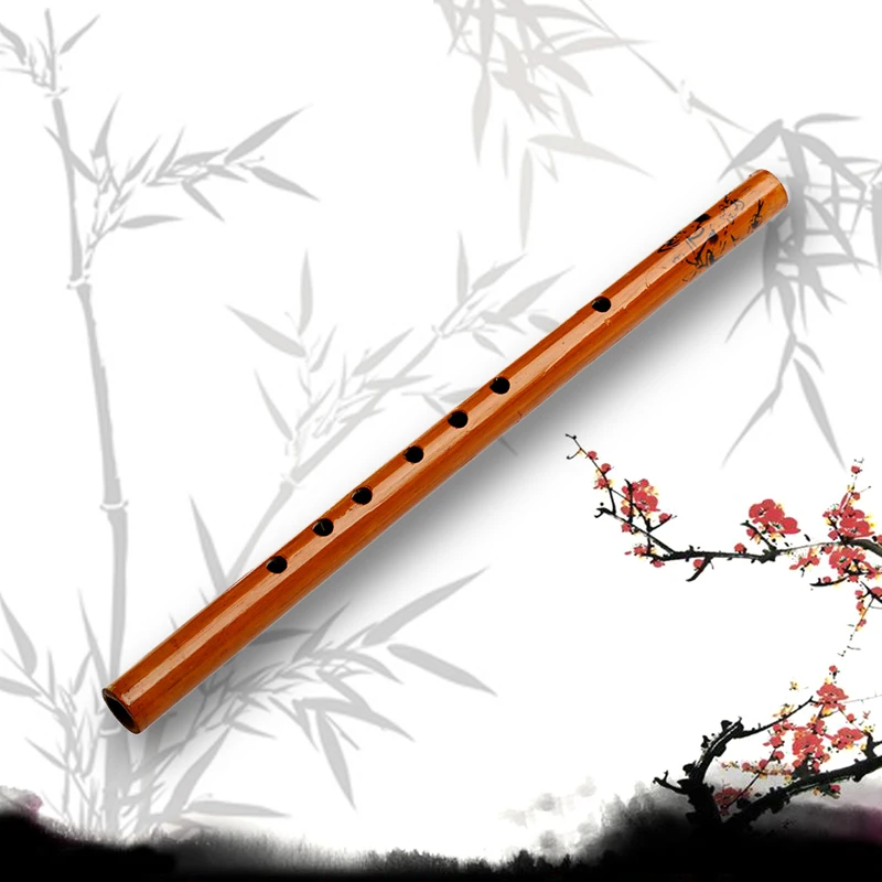 Traditional 6 Hole Bamboo Flute Clarinet Student Musical Instrument Wood Color