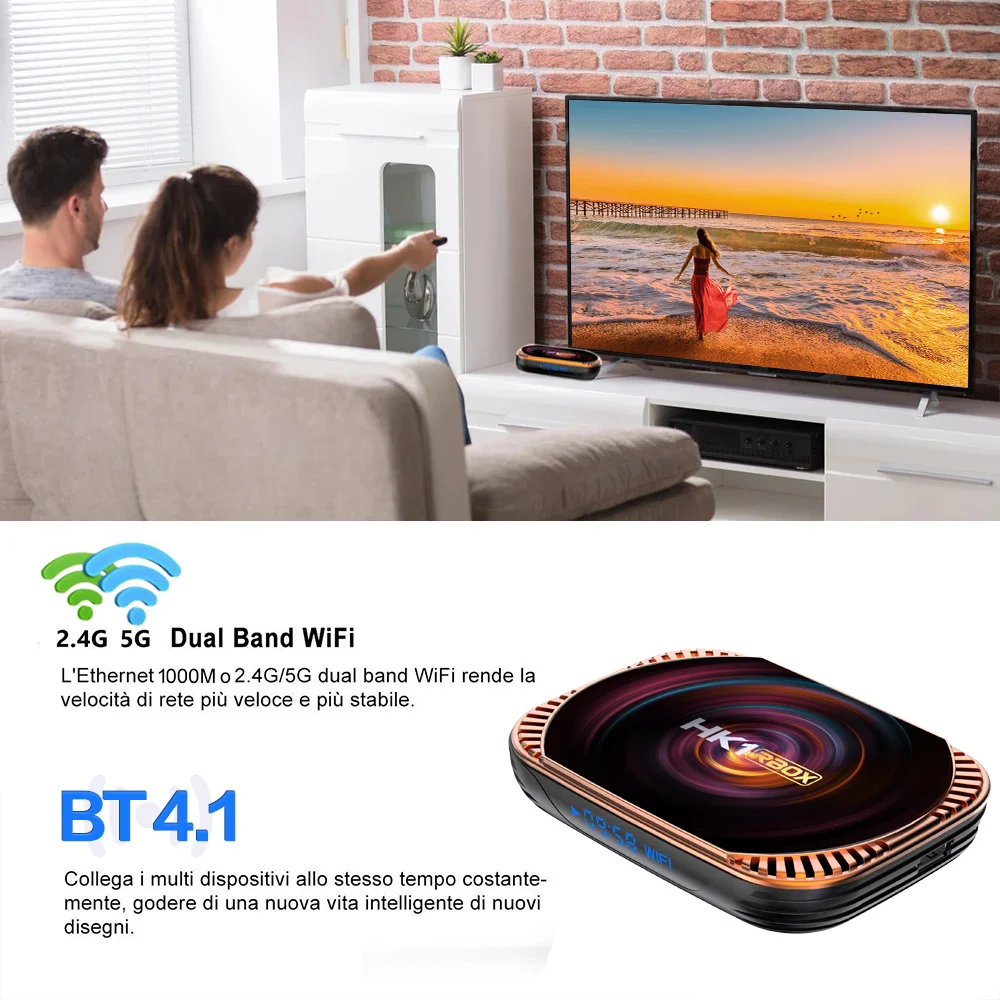 スマートTVボックスHK1RBOX X4,クアッドコア,Android 11, 4G, 128G, 5G,デュアルWi-Fi,LAN 1000m,8Kビデオコーデック,4G