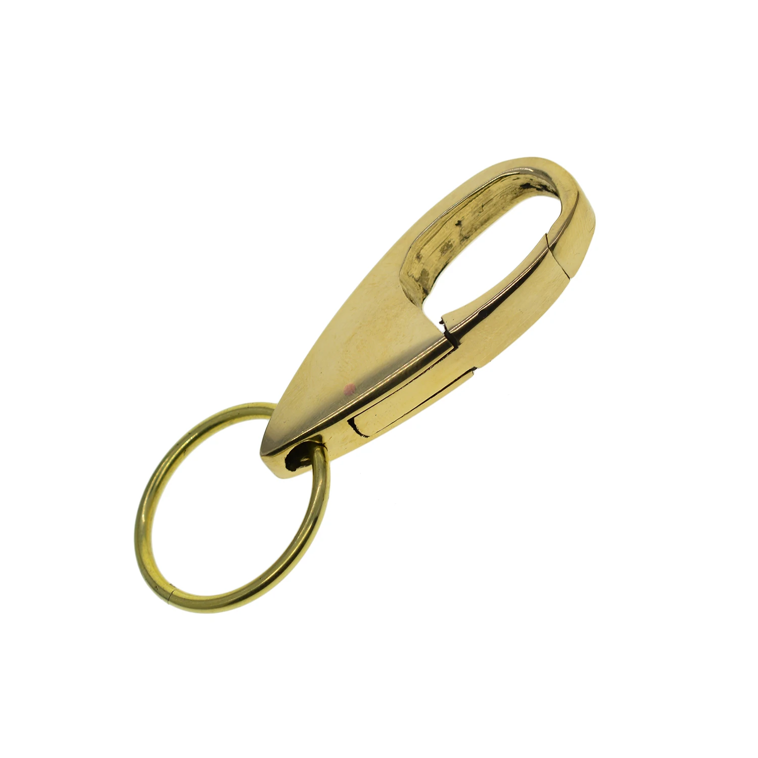 mirror polished Solid brass quick open spring Snap Hook Luxury business keychains Jump lock rings Fob Gift motorcycle car key