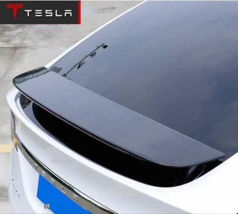 ABS Car Rear Wing Trunk Lip Spoilers ( carbon fiber)Color Fits For Tesla MODEL X  2016 2017 2018