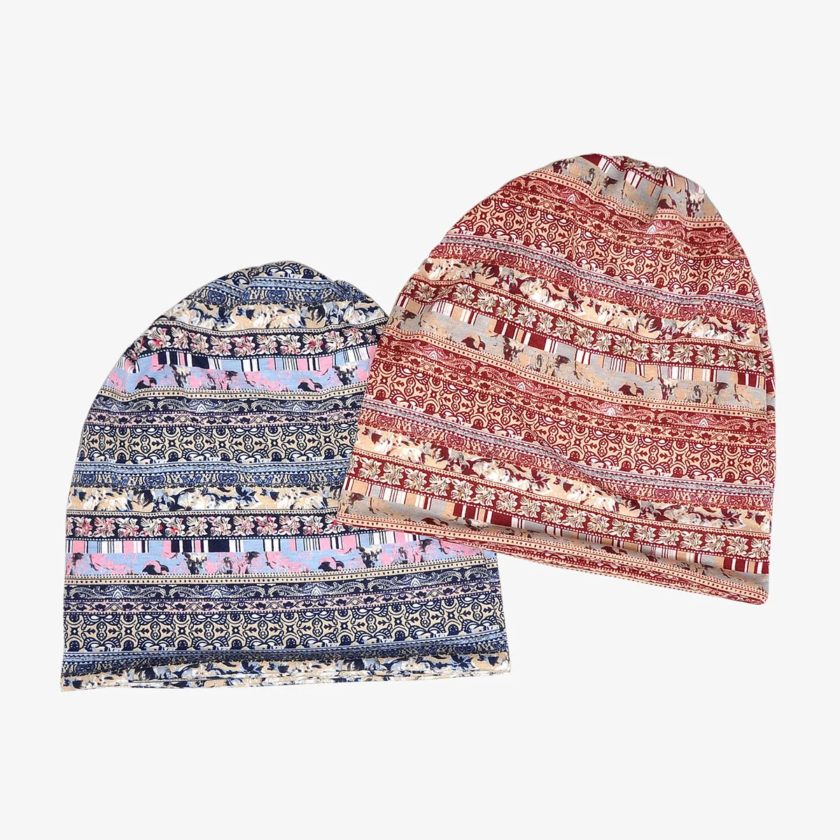 COKK Cotton Beanie Spring Summer Hat Women Men Flower Printed Elastic Headwear Headwrap Gorro Bonnet Female