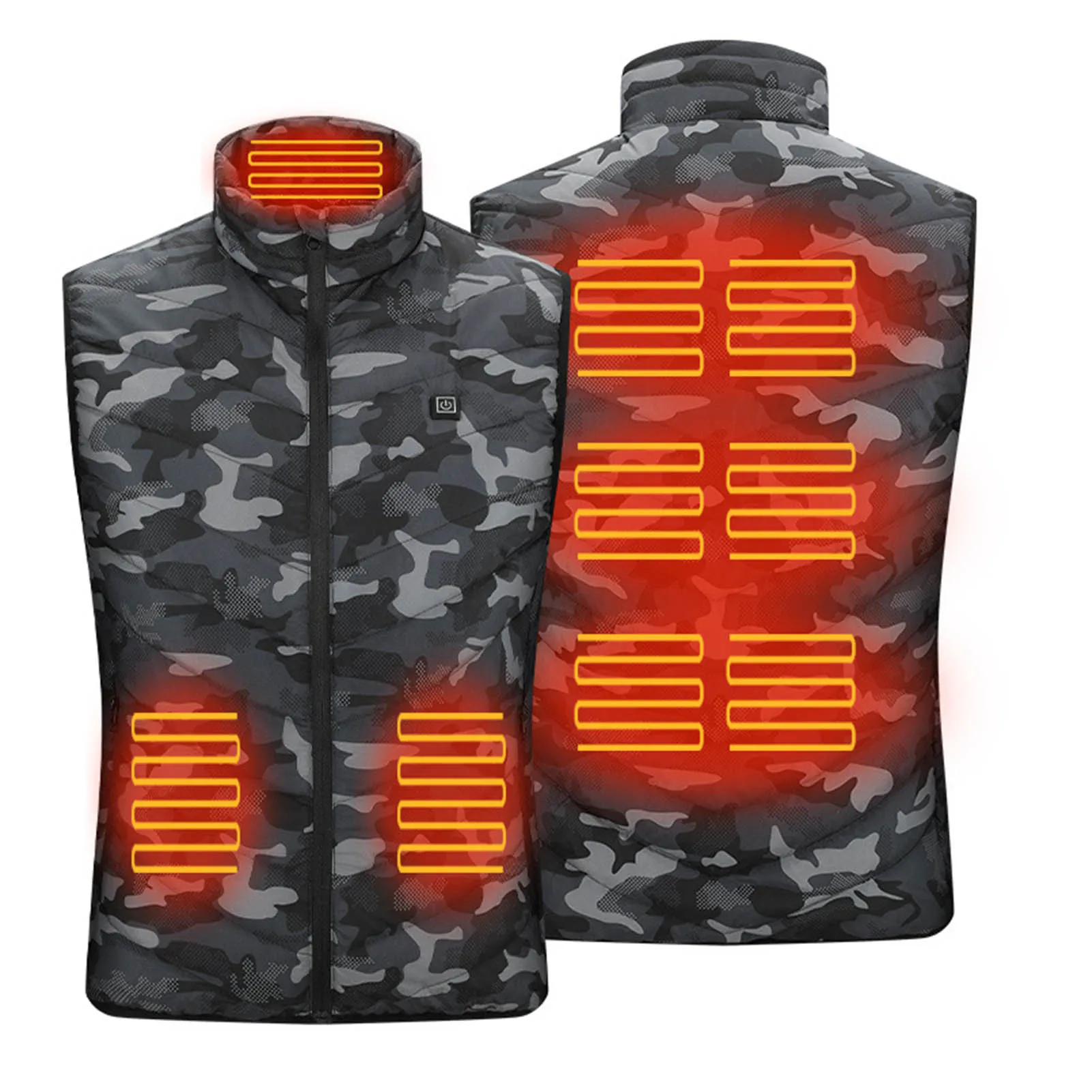 Heated Vest Men Women Electric Heating USB Vests Carbon Camping Heat Jacket Hunting Fishing Graphene 5~9-zone heating vest