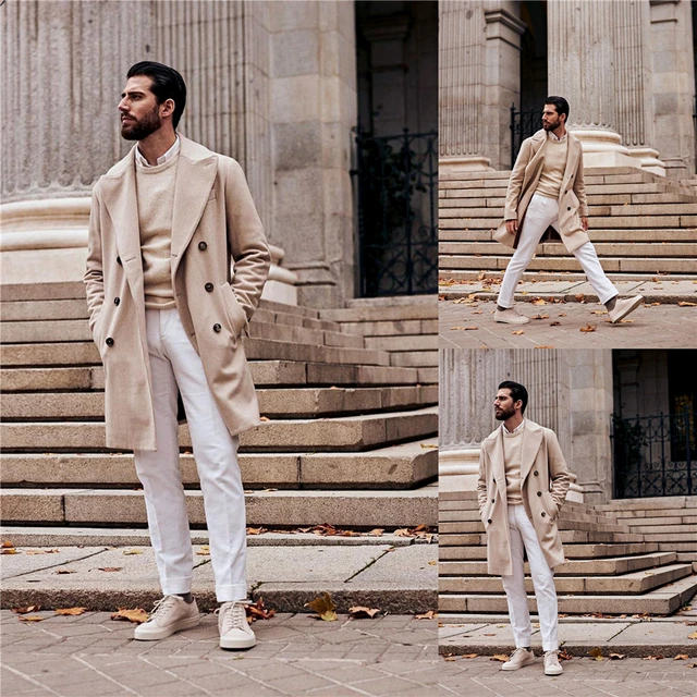 Cream suit fashion jacket