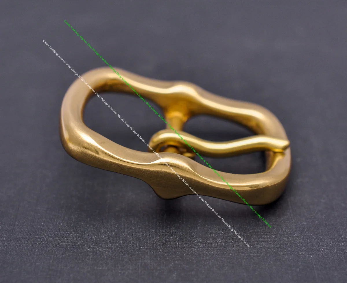 Fibbie ad ardiglione centrale in ottone massiccio pesante occidentale da 40mm per fibbia in vita per cintura accessori artigianali in pelle Hardware