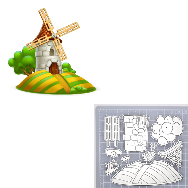 New Dutch Windmill Metal Cutting Dies Beautiful Building DIY Scrapbooking Album Paper Card Decor Craft Embossing