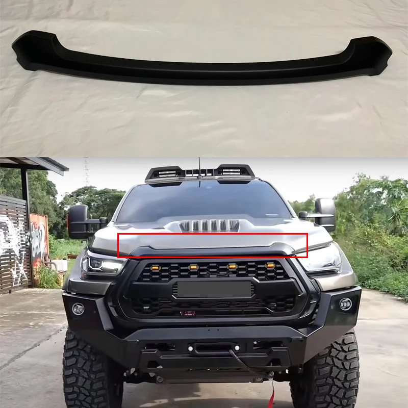 

Front Protector Engine Bonnet Scoop Hood Trims For Hilux Revo Rocco 2021 Car Part Sand And Stone Stopper Guard Plate Cover