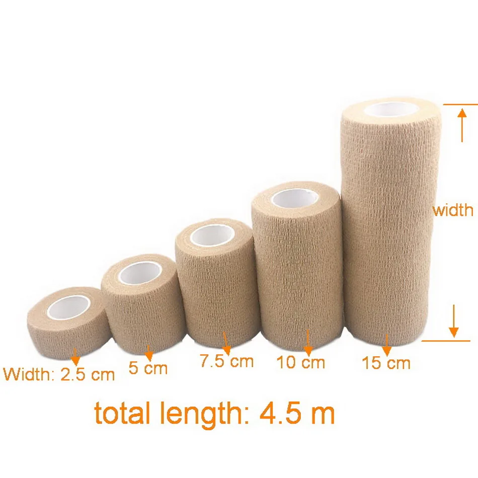 2.5/5/7.5/10/15 Cm * 4.5 M Ademend Elastische verband Zelfklevende Sport Beschermende Fixer Tape Medische Wrap Pet bandage Flex fixertape