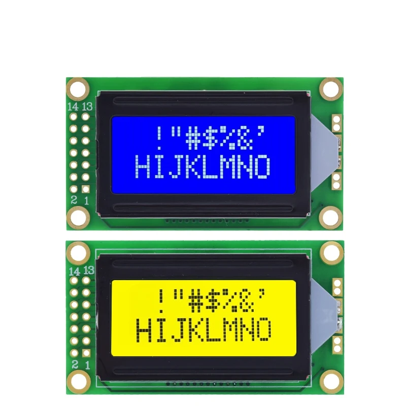 1/2/5 Stück TZT 8 x 2 LCD-Modul 0802 Zeichenanzeige Blau / Gelbgrün für Arduino – Detail 5