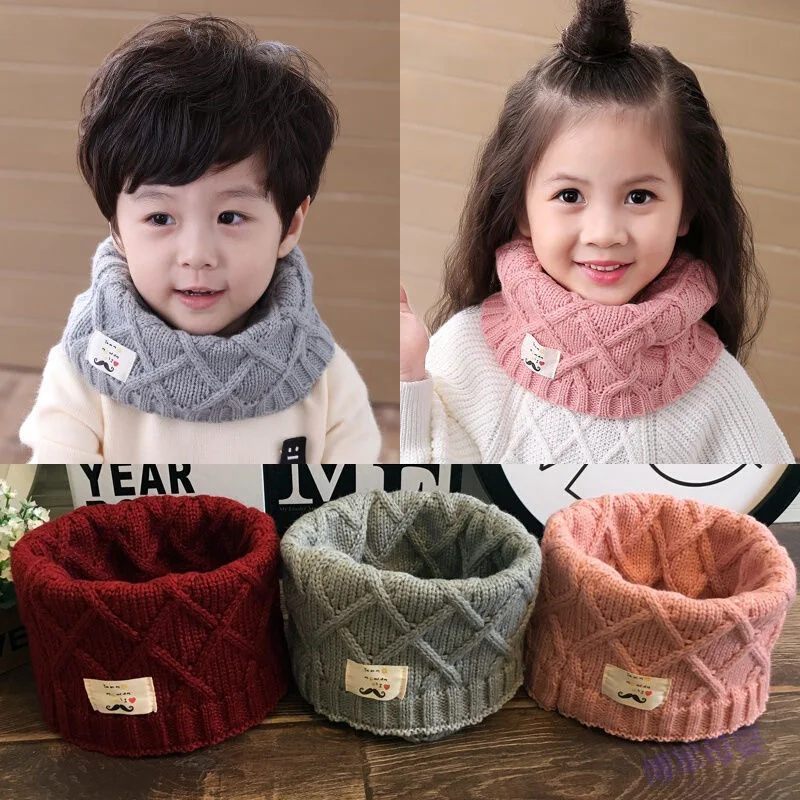 Autumn and winter children\'s scarf knitting wool to keep warm boy and girl neck wrap baby\'s thick neck wrap to protect the neck