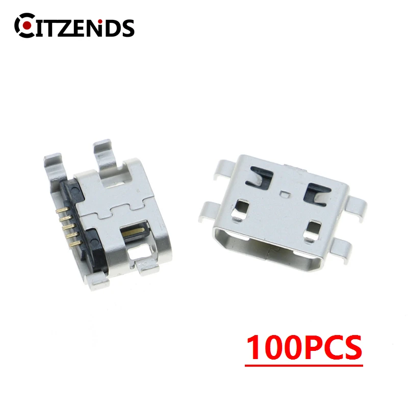 100Pcs Micro USB 5pin B type Female Connector For Mobile Phone Micro USB Jack Connector 5pin Charging Socket