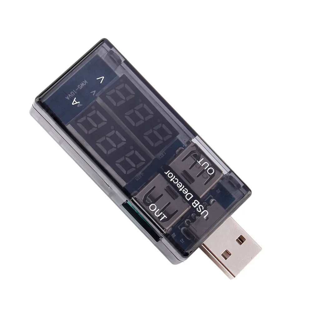 جديد أحمر + أزرق مزدوج USB الجهد الحالي شحن كاشف تستر بطارية الفولتميتر مقياس التيار الكهربائي شاحن الطبيب