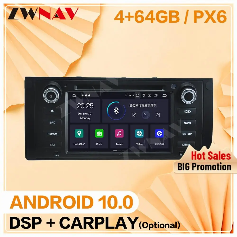 2 din 1995 1996 1997 1998 1999 2000 2001 2002 2003 For BMW M5 E39 Android 10 player video audio Radio GPS head unit auto stereo