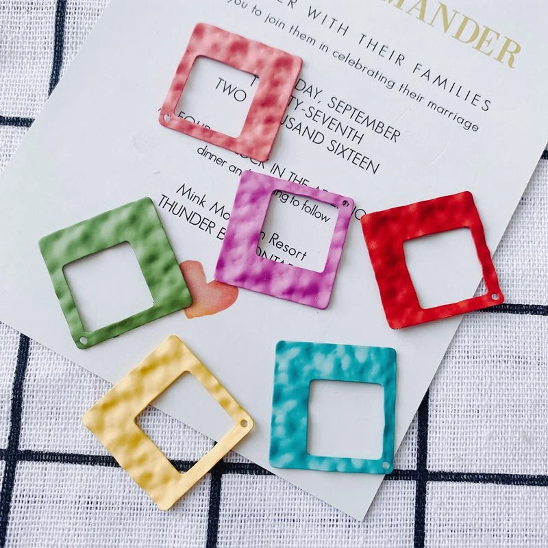 

DIY accessories wholesale iron painted square new summer earrings earrings wholesale