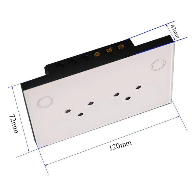 Israel Inwall Socket Zigbee 3.0 Hexagon Touch Panel  Crystal Glass AC 250V 15A Type-H Power Outlet For Smart Home