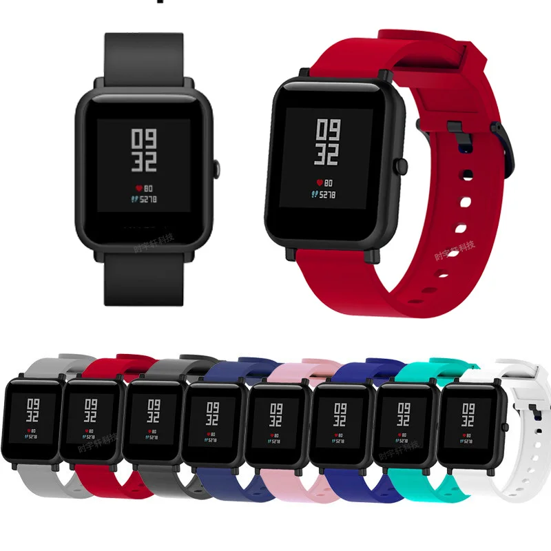 실리콘 스트랩 팔찌 Xiaomi Huami AMAZFIT bip S GTS 스마트 시계 밴드 Amazfit GTR 42mm Correa 손목 밴드, 샤오미 화미 어메이즈핏 빕 S GTS 스마트 시계 밴드