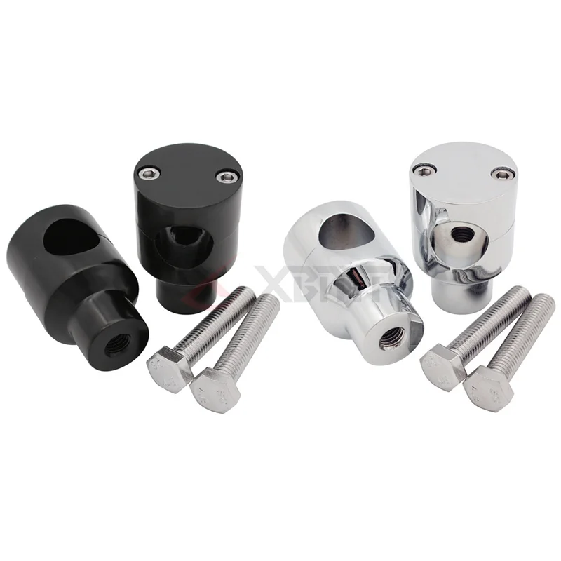 

7/8'' 22mm or 1" 25mm Motorcycle Black/Chrome Handlebar Risers For Honda Suzuki Yamaha Kawasaki Custom Chopper Bobber