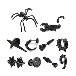 1 Pair Men/Women Creative Punk Trend Earrings Blade Screw Spider Scorpion Stud Earrings Hip-hop Rock Party Personality Jewelry