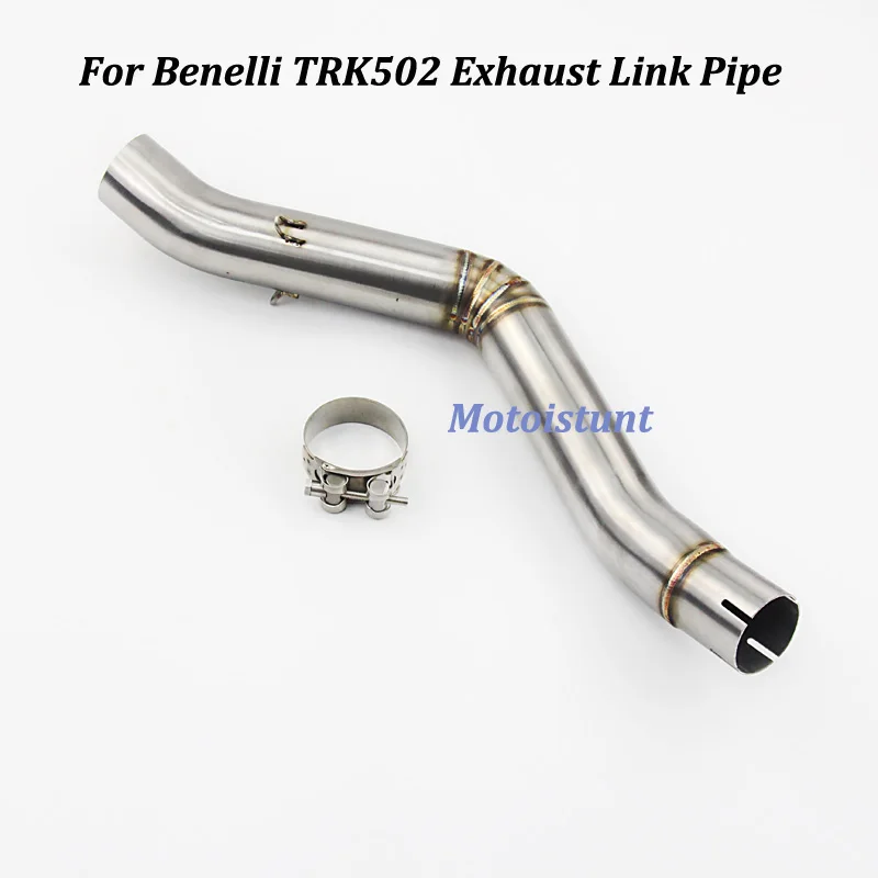 

Stainless Steel Motorcycle Exhaust Muffler Pipe round 51mm Modified Middle Connection Link Pipe Slip On For Benelli TRK502