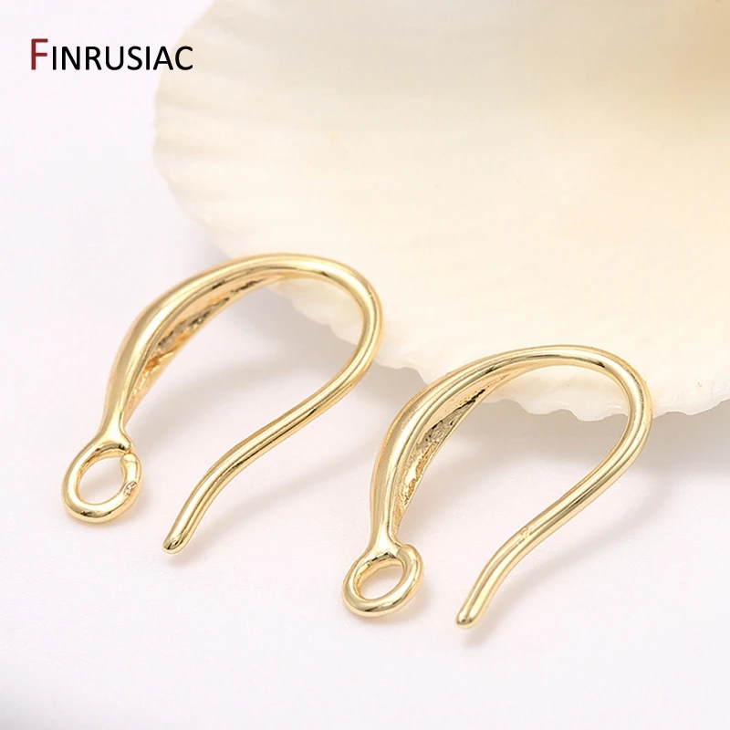 Brass metal 14k gold plated earring hooks accessories earwires wholesale diy earrings findings material