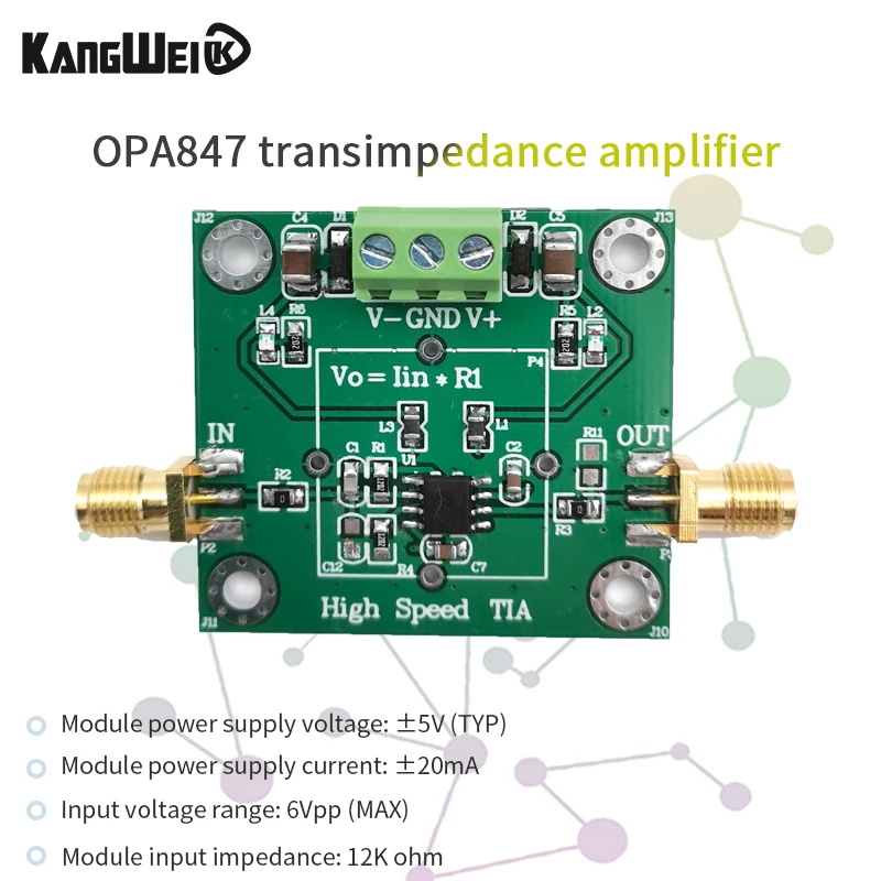 OPA847 transimpedance IV high-speed/ APD\\PIN high-speed photodetection/ TIA amplifier module