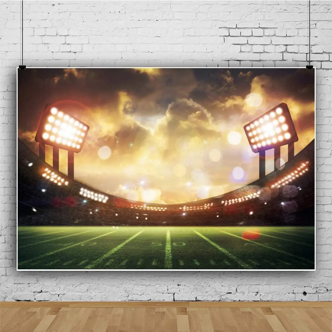 

Football Photography Backdrop Rugby Soccer Sport Auditorium Stage Lights Background Children Classroom Decoration Kid Adult Boy