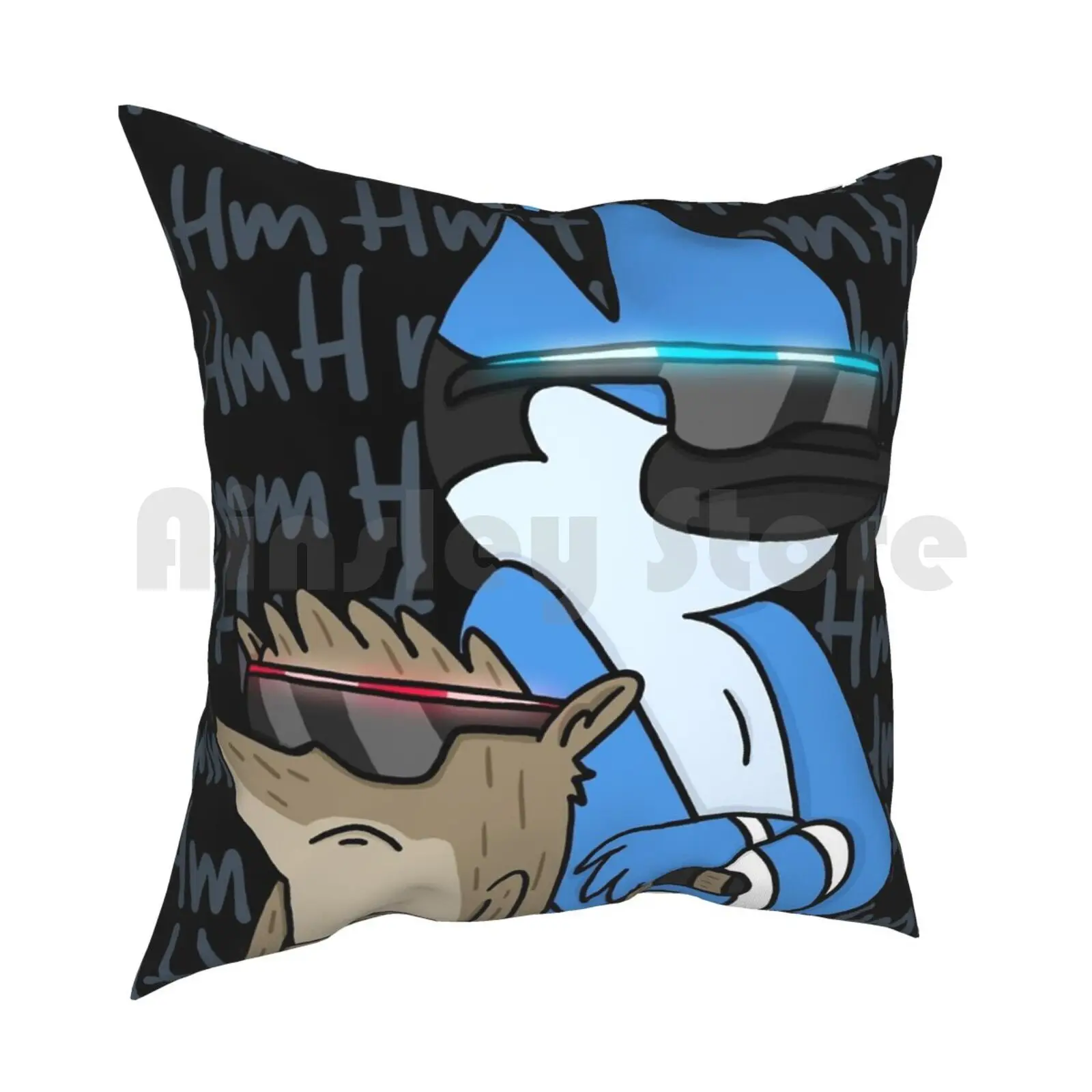 Pillow Case Printed Home Soft DIY Pillow cover Mordecai And Rigby Bird Racoon Cartoon Cool Dudes Cartoon