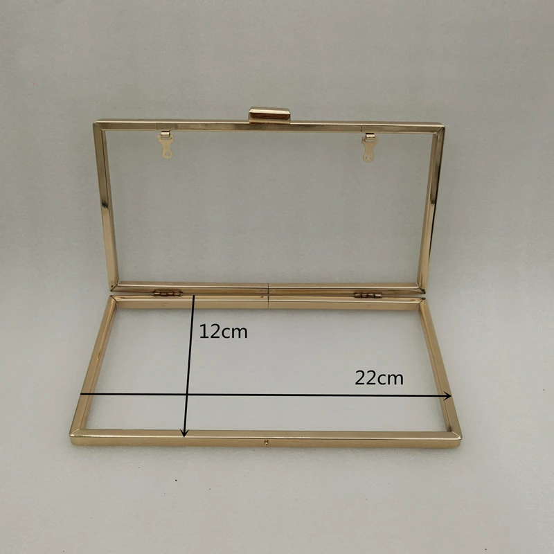 22x12cm Box Purse Frame Rectangle Vintage Bronze Purse Frame Metal Box Clutch Handmade Diy Bag Parts Gold Silve Wholesale