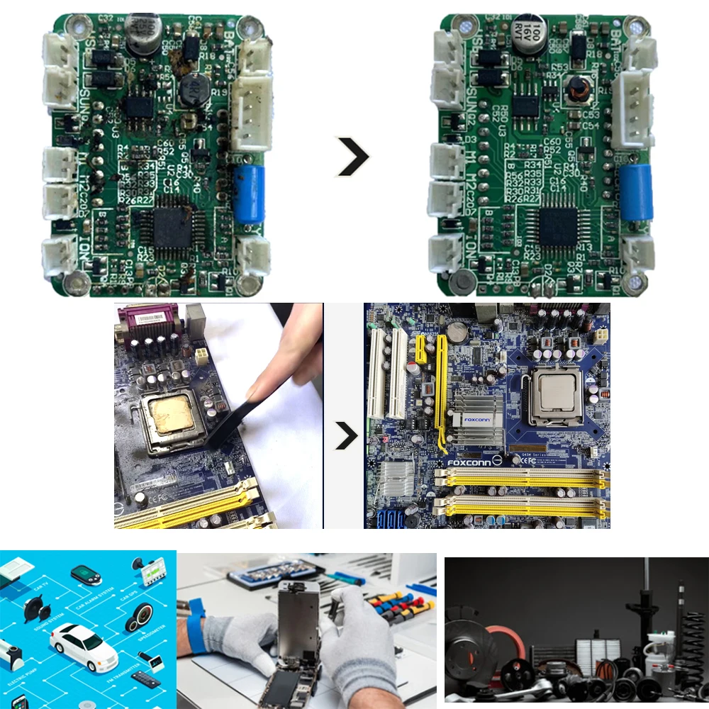 Nettoyeur de plaque de nettoyage sans plomb, entretien, protection de l\'environnement, carte mère de téléphone, circuit imprimé PCB, agent de