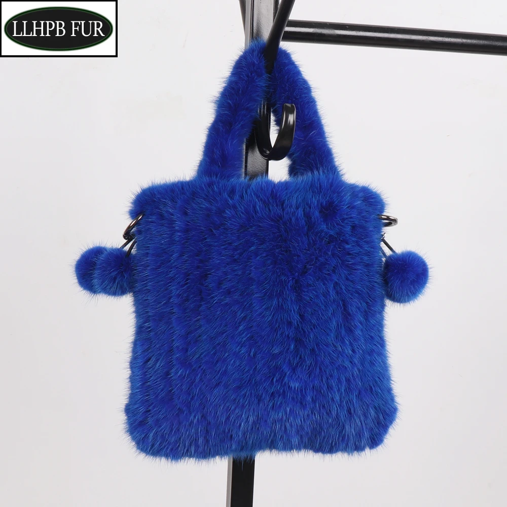 

New Arrival Real Mink Fur Women Shoulder Bag Fur Female Bag ladies Day Clutches Winter Purse 100% Natural Mink Fur Messenger Bag