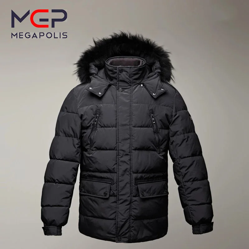 MGP Men\'s winter jacket long jacket fashion jacket coat men\'s down combined hat