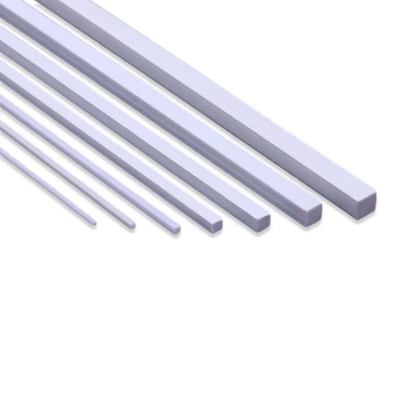 5pcs 1x1mm/2x2mm/3x3mm/4x4mm/5x5mm/6x6mm ABS Plastic Solid Square Rod Bar Shaft for RC Airplane Model 250mm Length