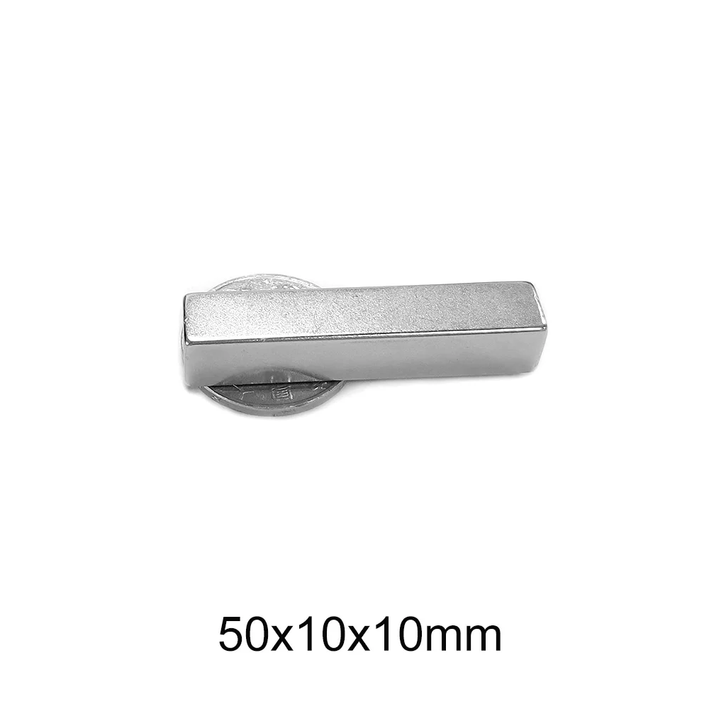 1/2/5/10PCS 50x10x10 Strong Magnet sheet 50mm*10mm Permanent Neodymium Magnet 50x10x10mm Strip Block Search Magnets 50*10*10