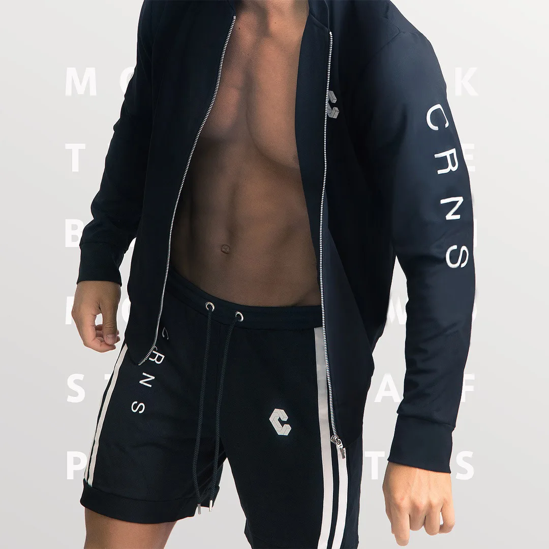 New Men Jackets Autumn Coat Men Casual Zipper Jacket Fittness Sportswear Bodybuilding Clothes for Men