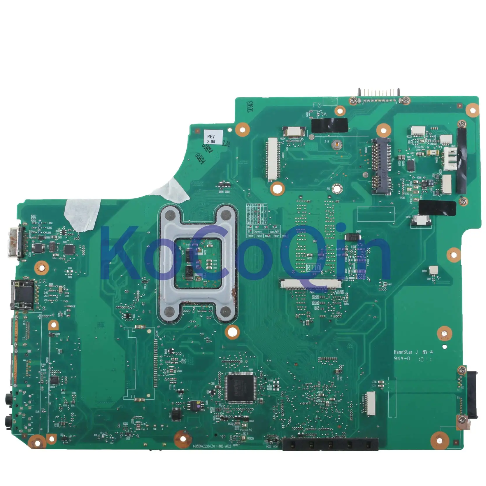 KoCoQin Laptop motherboard For TOSHIBA Satellite L500 L505 Mainboard 6050A2284301-MB-A02 6050A2284301-MB-A02 V000185590 HM55