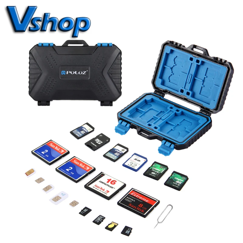 

PULUZ 11/22/27 in 1 Memory Card Case Memory Card Stocker Waterproof Card Case Micro-SD CF TF Card Holder Stocker Storage Box
