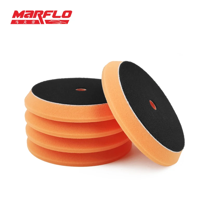 6Inch Car Polishing Disc 5Pcs/Set Beveled Soft Sponge Pads Foam   Buffing Pads Auto Waxing Wheel Kit For DA/RO Polisher 2021New