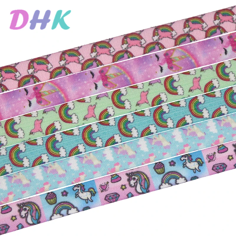 DHK 5/8 '5 ярдов с принтом лошади и радуги, эластичная лента FOE, эластичная лента для волос, бант, головной убор, повязка на голову, сделай сам, OEM E1755 DHK 5/8 '5 ярдов с принтом лошади и радуги, эластичная лента FOE, эластичная лента для волос, бант, головной убор, повязка на голову, сделай сам, OEM E1755