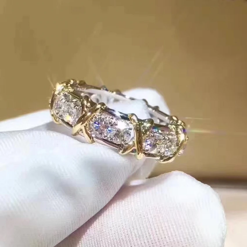 Bague en diamant de laboratoire en argent regardé 925 pour hommes et femmes, or 10 carats, bague de fiançailles, bague de mariage, bijoux de fête,