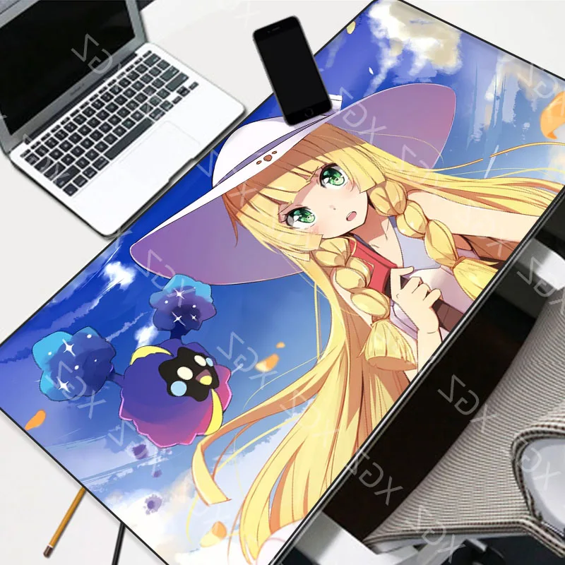 YuzuoanXL Anime Pola Indah Alas Meja Permainan Besar Alas Mouse Lucu Cetak Definisi Tinggi Komputer Permainan Pemain Bantalan Jahitan