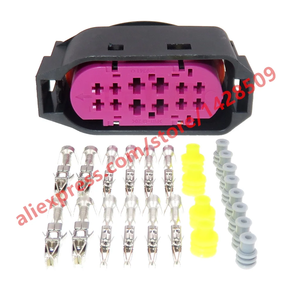 Image of 1 Set 12 Pin 1J 0 941 165 Auto Wasserdichte Kabelbaum Buchse Automobil Xenon Scheinwerfer Stecker Für VW Audi 1J0941165
