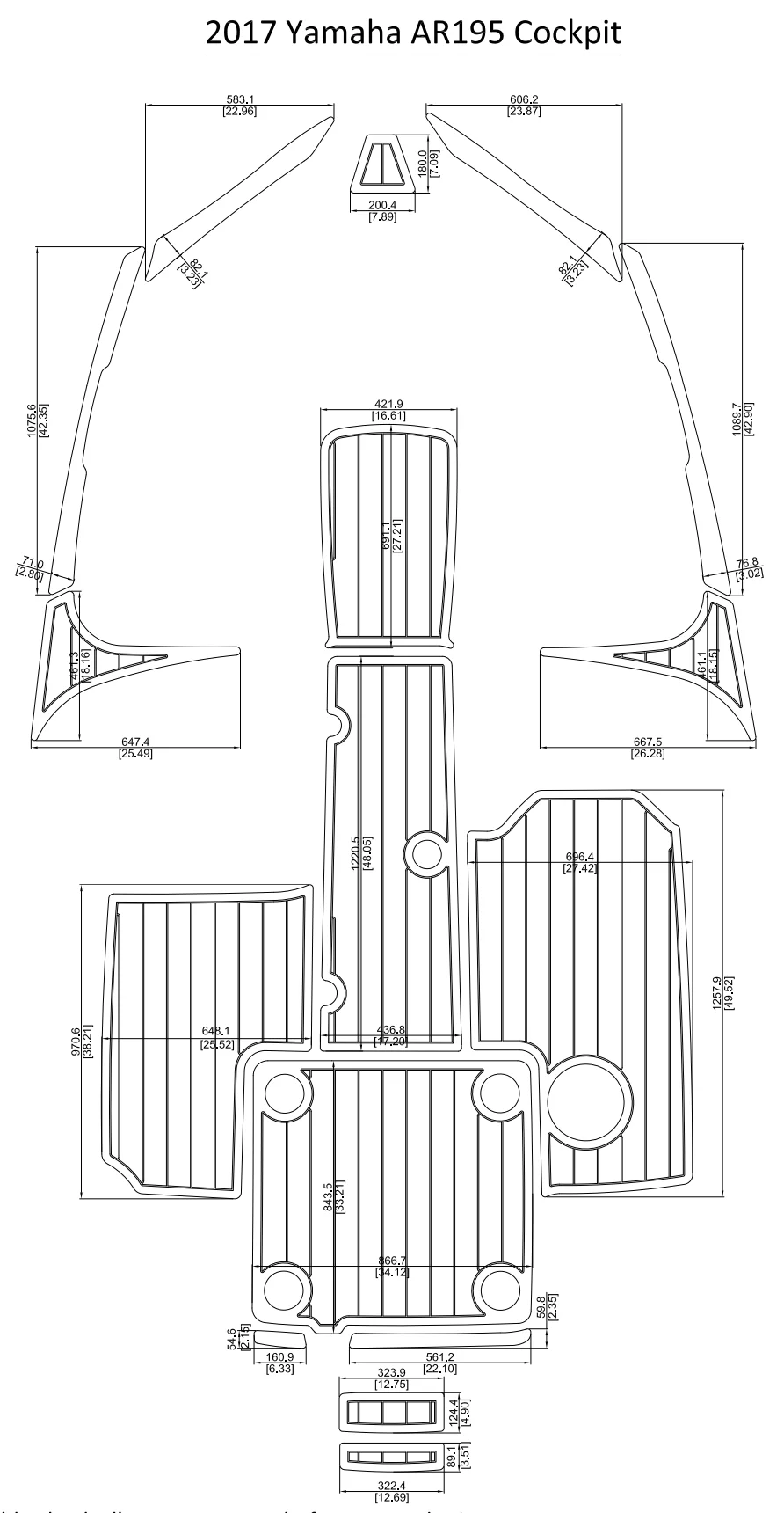 

2017 Y-a-m-a-h-a AR195 Cockpit Pad Boat EVA Teak Decking 1/4" 6mm