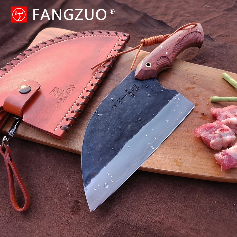 Hand forged Chef Knife F113 Butcher Knife Kitchen Knife  High Carbon 9Cr14Mov 3-layer composite Steel Outdoor tool Dual-purpose