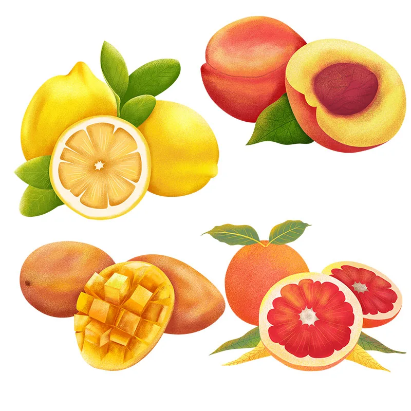 Three Ratels CC58 Exquisite hand-painted beautiful fruit sticker kitchen dining room decoration refrigerator Decal