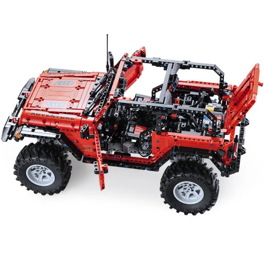 Technical Monsters Orv Building Block Jeeps Wrangler Radio 2.4ghz Remote Control Vehicle Brick Toy Rc Car With Light For Boys